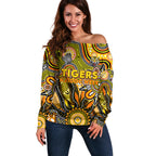 Personalised Tiger NAIDOC Week 2024 Off Shoulder Sweater Aussie Aboriginal Art