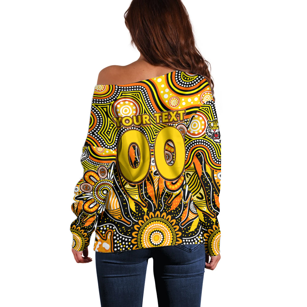 Personalised Tiger NAIDOC Week 2024 Off Shoulder Sweater Aussie Aboriginal Art