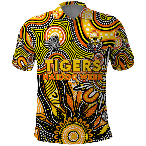 Personalised Tiger NAIDOC Week 2024 Polo Shirt Aussie Aboriginal Art