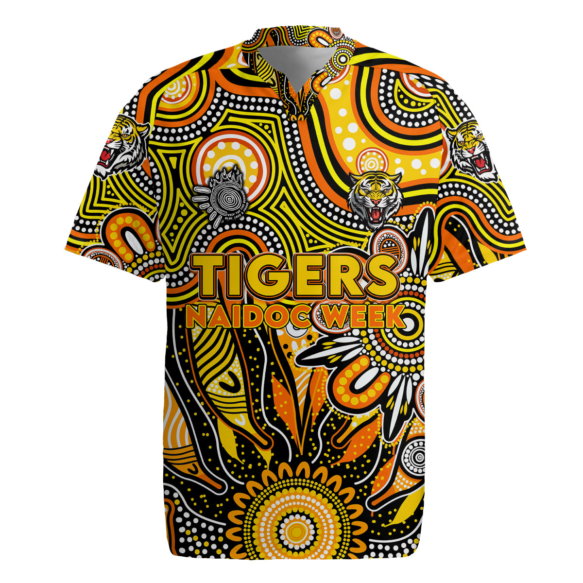Personalised Tiger NAIDOC Week 2024 Rugby Jersey Aussie Aboriginal Art