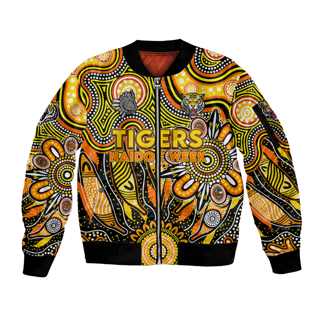 Personalised Tiger NAIDOC Week 2024 Sleeve Zip Bomber Jacket Aussie Aboriginal Art