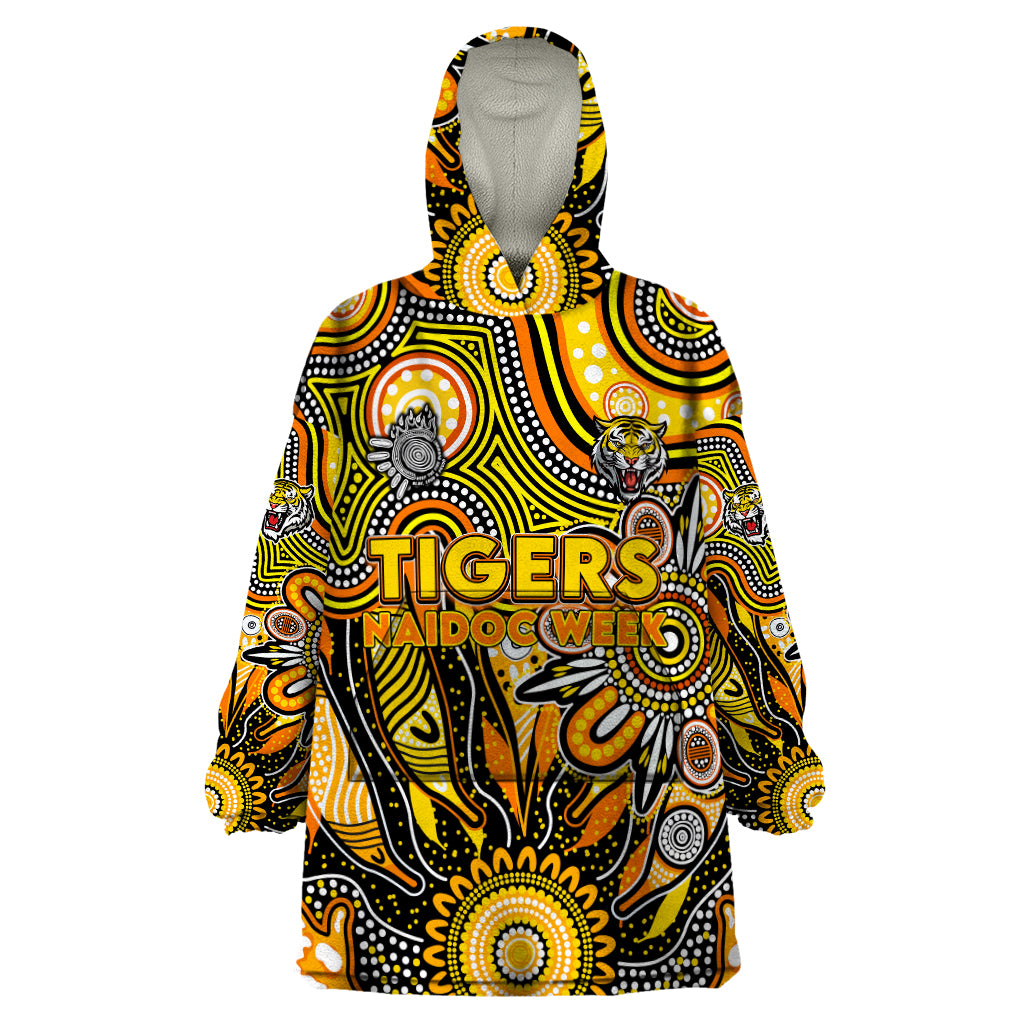 Personalised Tiger NAIDOC Week 2024 Wearable Blanket Hoodie Aussie Aboriginal Art