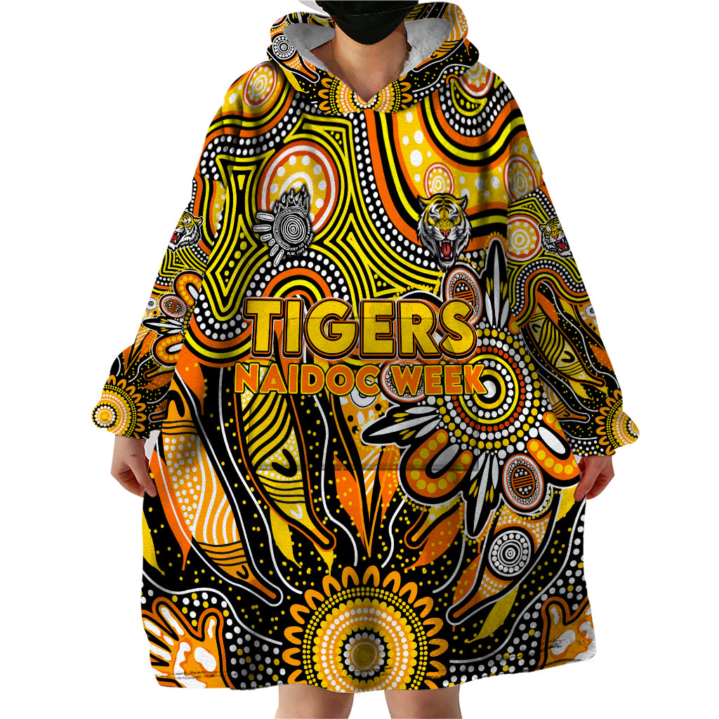 Personalised Tiger NAIDOC Week 2024 Wearable Blanket Hoodie Aussie Aboriginal Art
