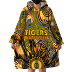 Personalised Tiger NAIDOC Week 2024 Wearable Blanket Hoodie Aussie Aboriginal Art
