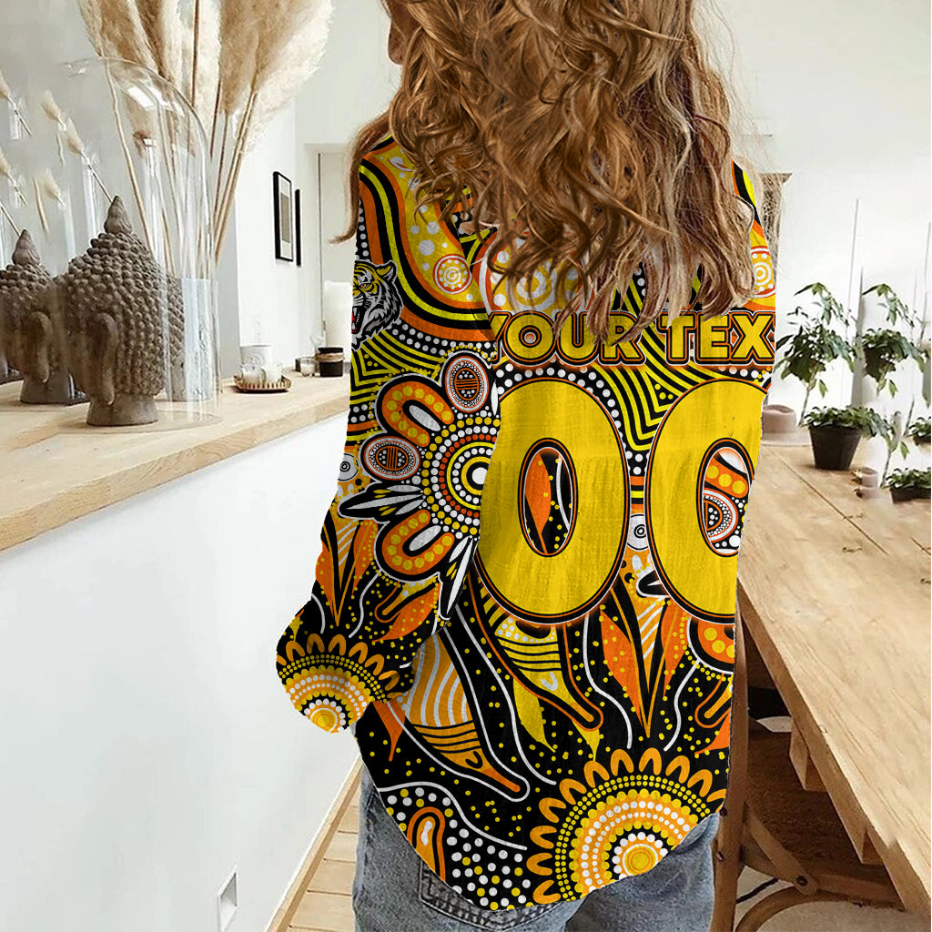 Personalised Tiger NAIDOC Week 2024 Women Casual Shirt Aussie Aboriginal Art
