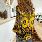 Personalised Tiger NAIDOC Week 2024 Women Casual Shirt Aussie Aboriginal Art