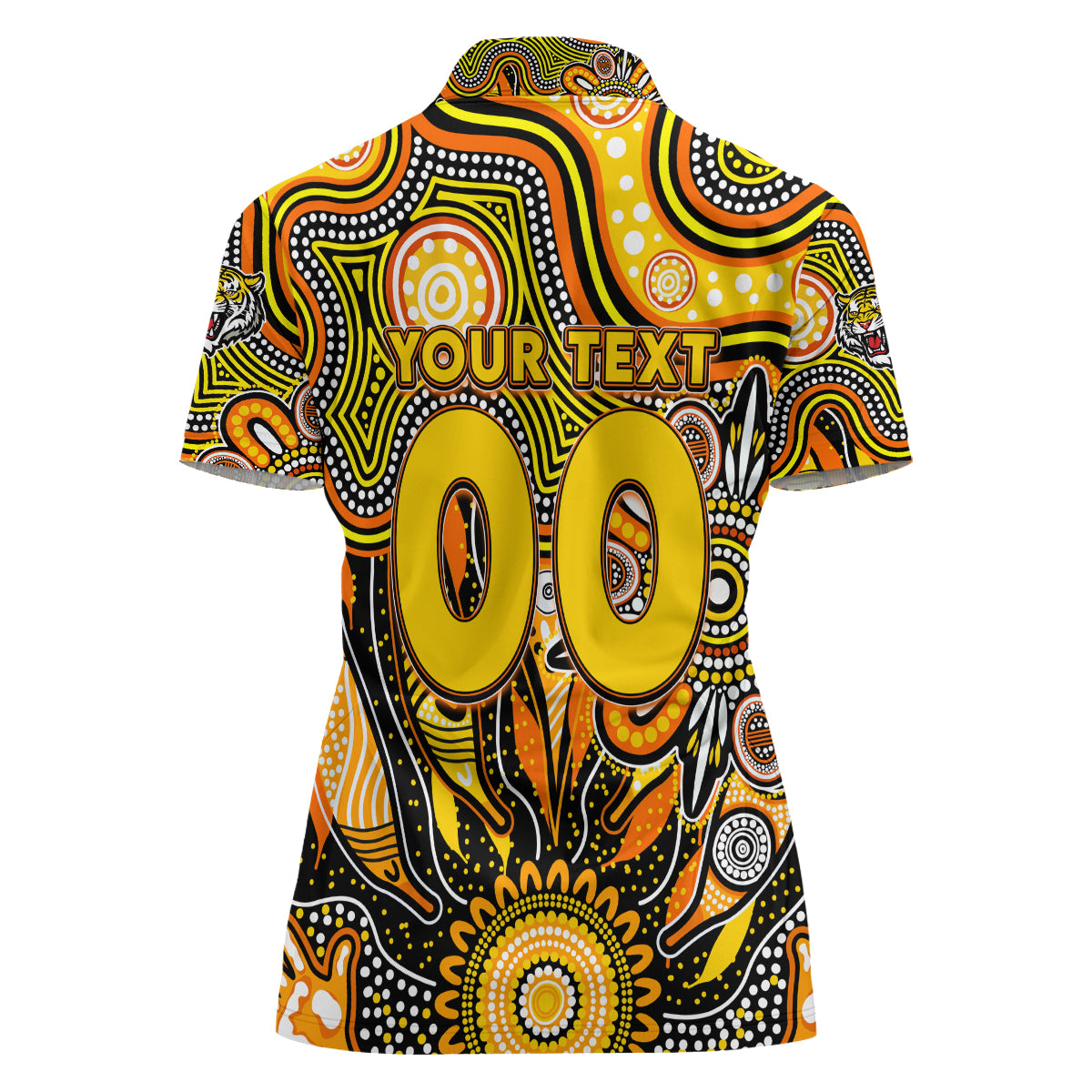 Personalised Tiger NAIDOC Week 2024 Women Polo Shirt Aussie Aboriginal Art