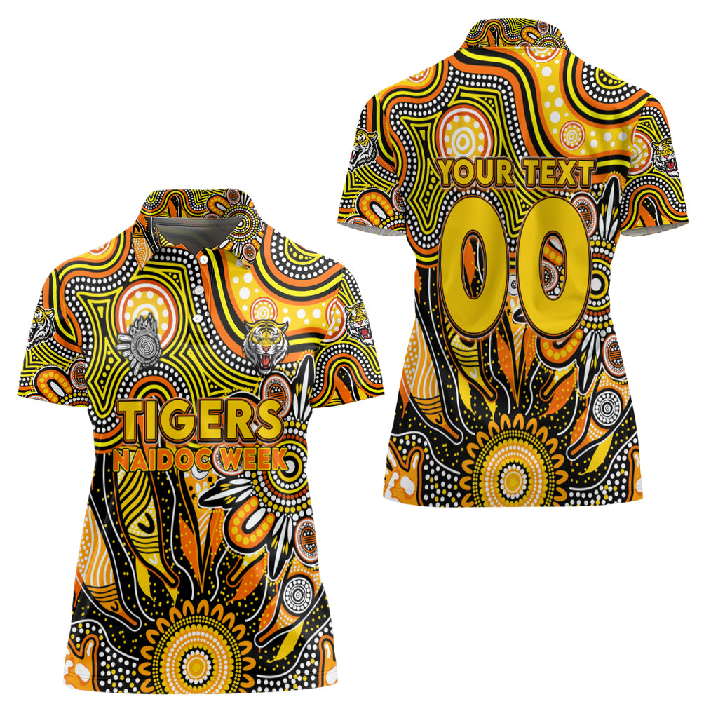 Personalised Tiger NAIDOC Week 2024 Women Polo Shirt Aussie Aboriginal Art
