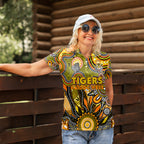 Personalised Tiger NAIDOC Week 2024 Women Polo Shirt Aussie Aboriginal Art