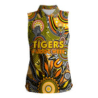 Personalised Tiger NAIDOC Week 2024 Women Sleeveless Polo Shirt Aussie Aboriginal Art