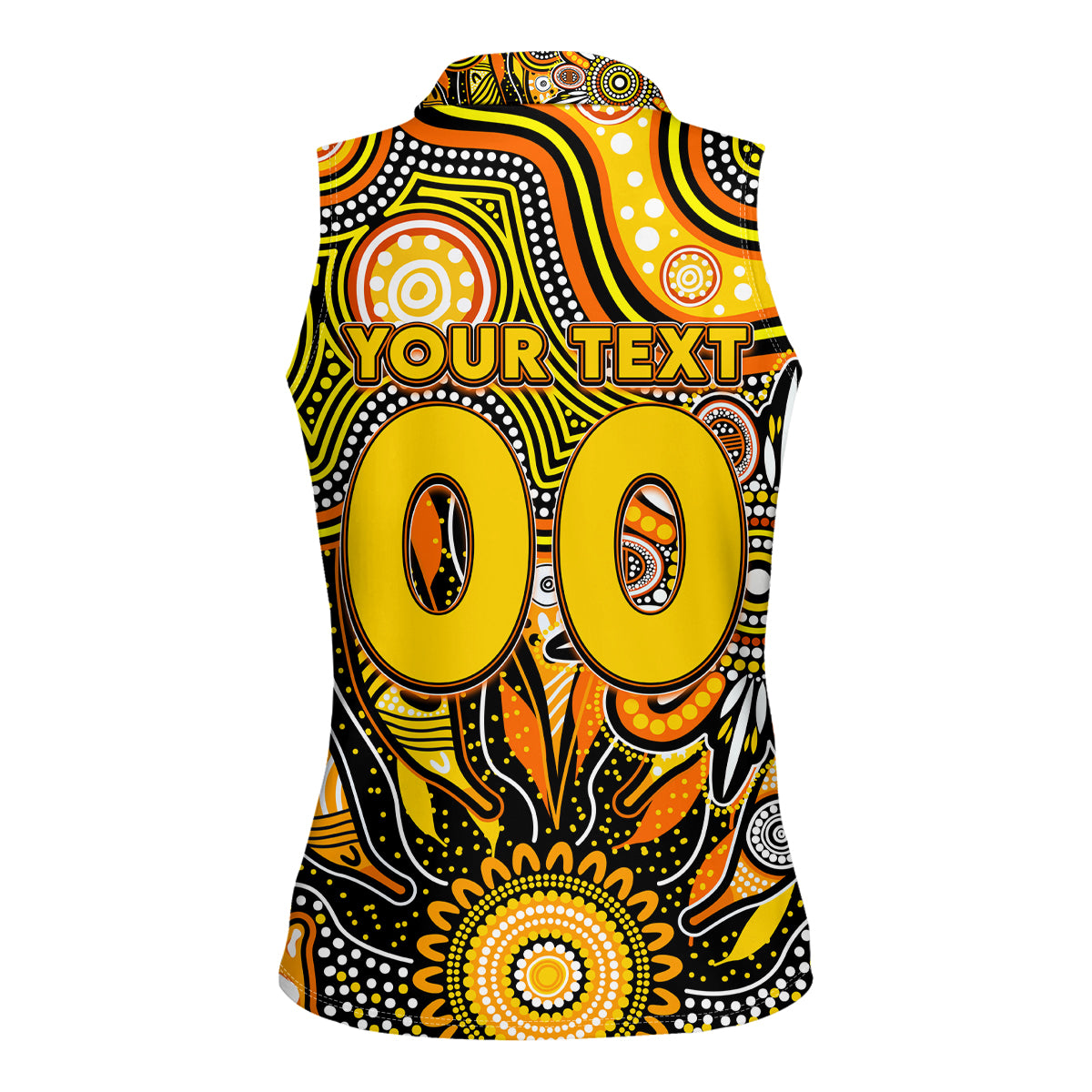 Personalised Tiger NAIDOC Week 2024 Women Sleeveless Polo Shirt Aussie Aboriginal Art