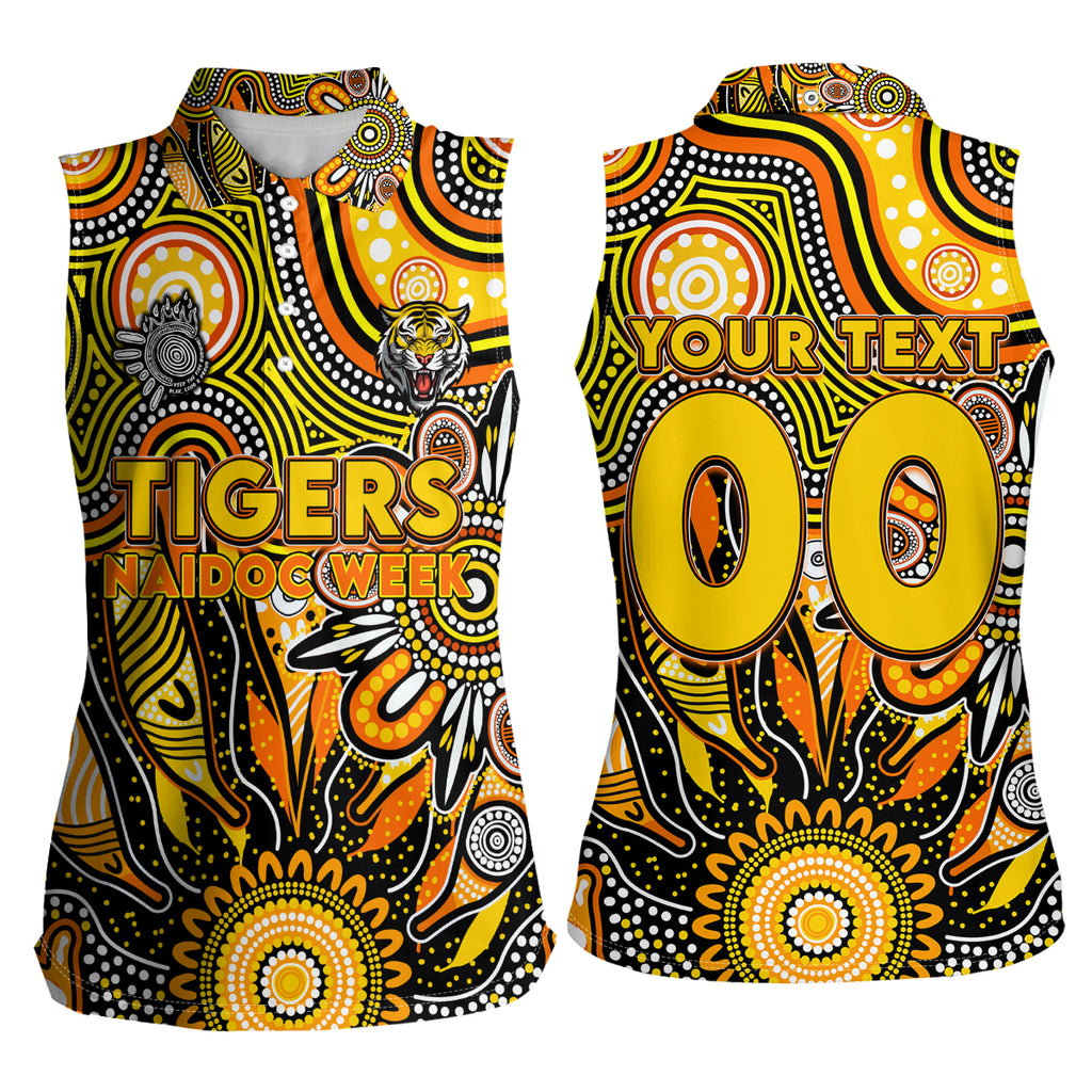 Personalised Tiger NAIDOC Week 2024 Women Sleeveless Polo Shirt Aussie Aboriginal Art