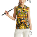 Personalised Tiger NAIDOC Week 2024 Women Sleeveless Polo Shirt Aussie Aboriginal Art
