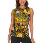 Personalised Tiger NAIDOC Week 2024 Women Sleeveless Polo Shirt Aussie Aboriginal Art