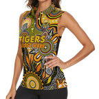 Personalised Tiger NAIDOC Week 2024 Women Sleeveless Polo Shirt Aussie Aboriginal Art