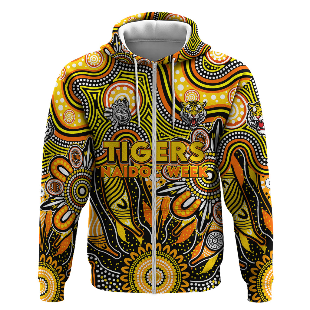 Personalised Tiger NAIDOC Week 2024 Zip Hoodie Aussie Aboriginal Art