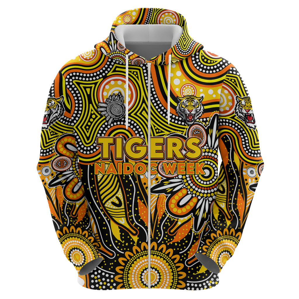 Personalised Tiger NAIDOC Week 2024 Zip Hoodie Aussie Aboriginal Art