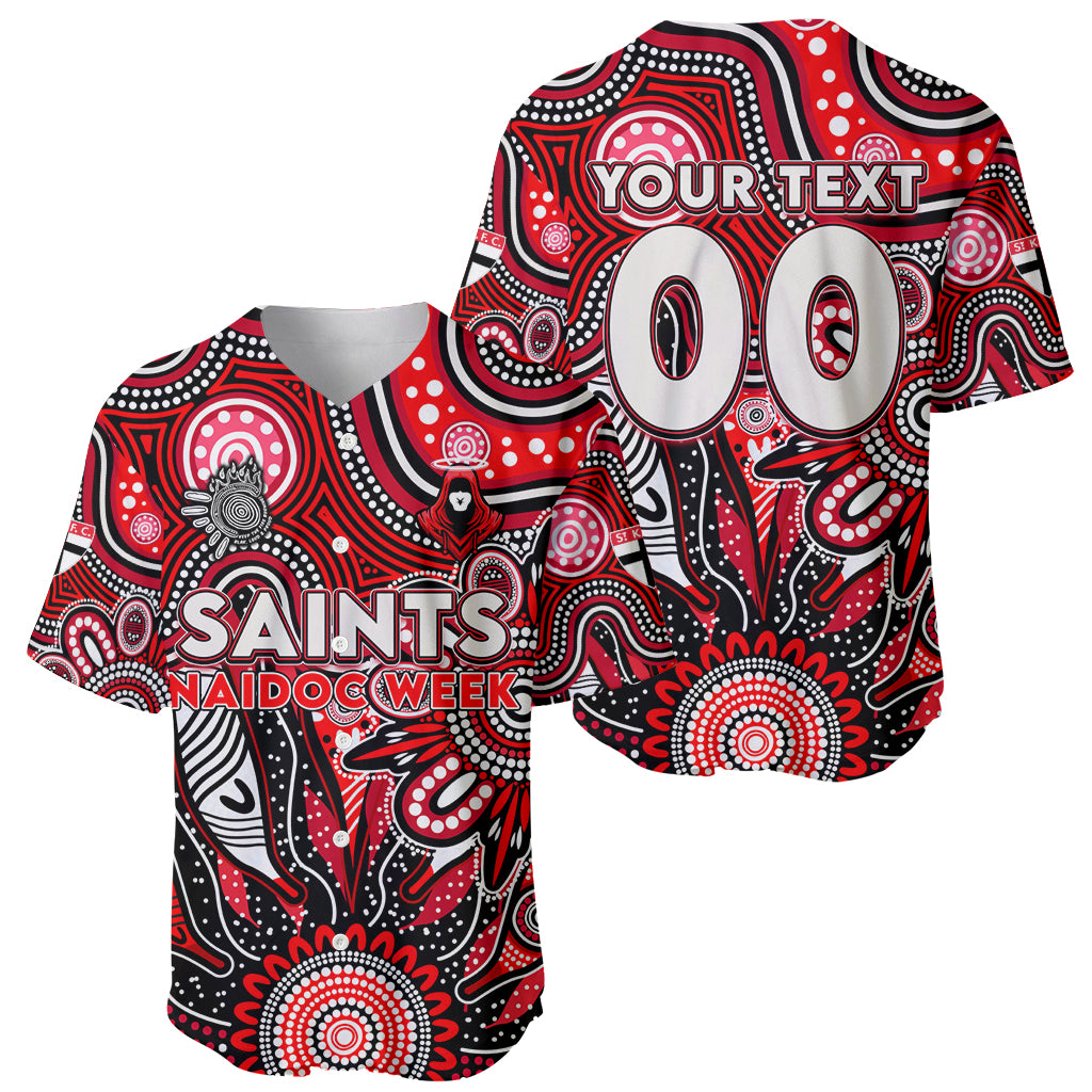 Personalised Saints NAIDOC Week 2024 Baseball Jersey Aussie Aboriginal Art