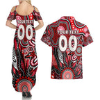 Personalised Saints NAIDOC Week 2024 Couples Matching Summer Maxi Dress and Hawaiian Shirt Aussie Aboriginal Art