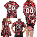 Personalised Saints NAIDOC Week 2024 Family Matching Long Sleeve Bodycon Dress and Hawaiian Shirt Aussie Aboriginal Art