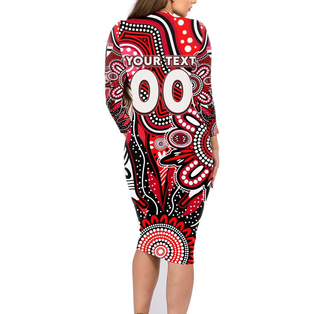 Personalised Saints NAIDOC Week 2024 Family Matching Long Sleeve Bodycon Dress and Hawaiian Shirt Aussie Aboriginal Art