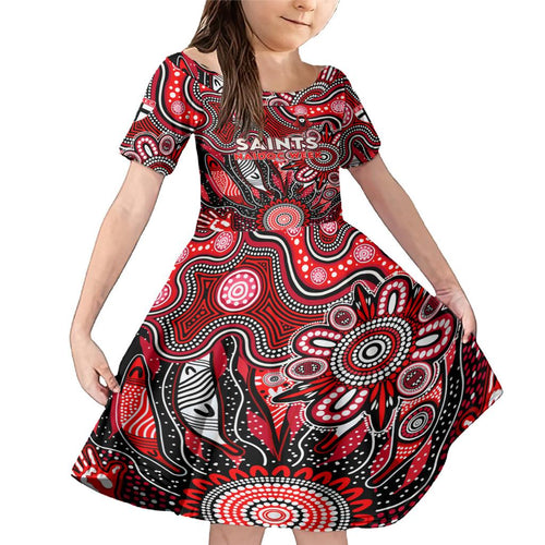 Personalised Saints NAIDOC Week 2024 Family Matching Mermaid Dress and Hawaiian Shirt Aussie Aboriginal Art
