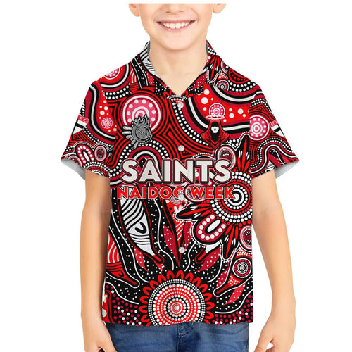 Personalised Saints NAIDOC Week 2024 Family Matching Mermaid Dress and Hawaiian Shirt Aussie Aboriginal Art