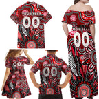 Personalised Saints NAIDOC Week 2024 Family Matching Off Shoulder Maxi Dress and Hawaiian Shirt Aussie Aboriginal Art