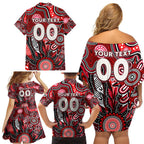 Personalised Saints NAIDOC Week 2024 Family Matching Off Shoulder Short Dress and Hawaiian Shirt Aussie Aboriginal Art