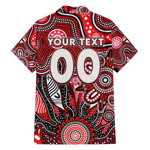 Personalised Saints NAIDOC Week 2024 Family Matching Off Shoulder Short Dress and Hawaiian Shirt Aussie Aboriginal Art