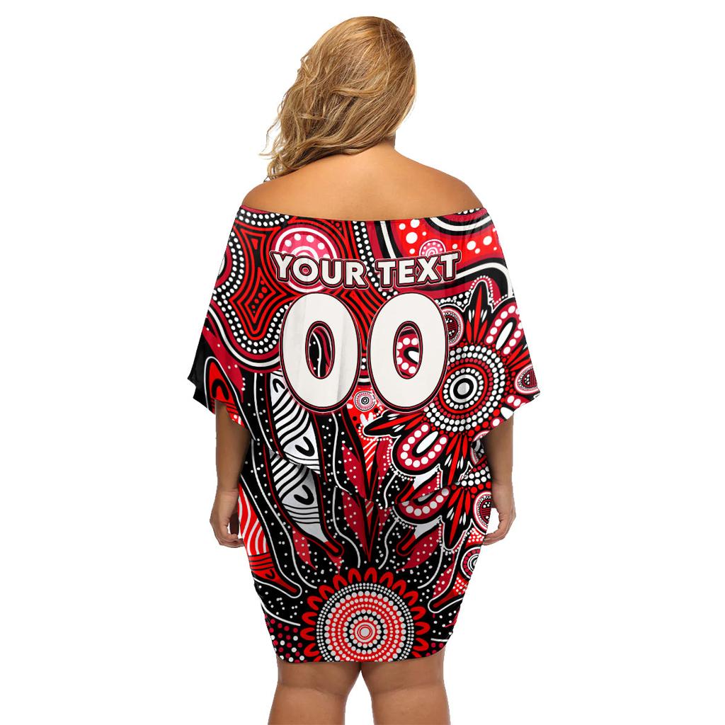 Personalised Saints NAIDOC Week 2024 Family Matching Off Shoulder Short Dress and Hawaiian Shirt Aussie Aboriginal Art