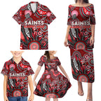 Personalised Saints NAIDOC Week 2024 Family Matching Puletasi and Hawaiian Shirt Aussie Aboriginal Art