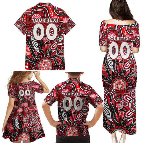 Personalised Saints NAIDOC Week 2024 Family Matching Puletasi and Hawaiian Shirt Aussie Aboriginal Art