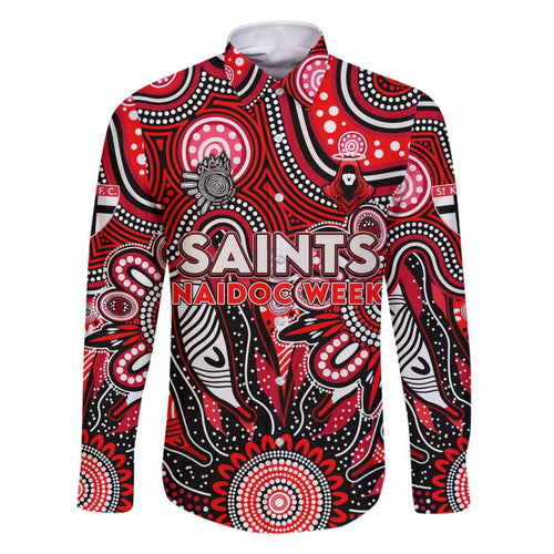Personalised Saints NAIDOC Week 2024 Family Matching Short Sleeve Bodycon Dress and Hawaiian Shirt Aussie Aboriginal Art