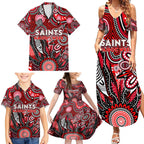 Personalised Saints NAIDOC Week 2024 Family Matching Summer Maxi Dress and Hawaiian Shirt Aussie Aboriginal Art