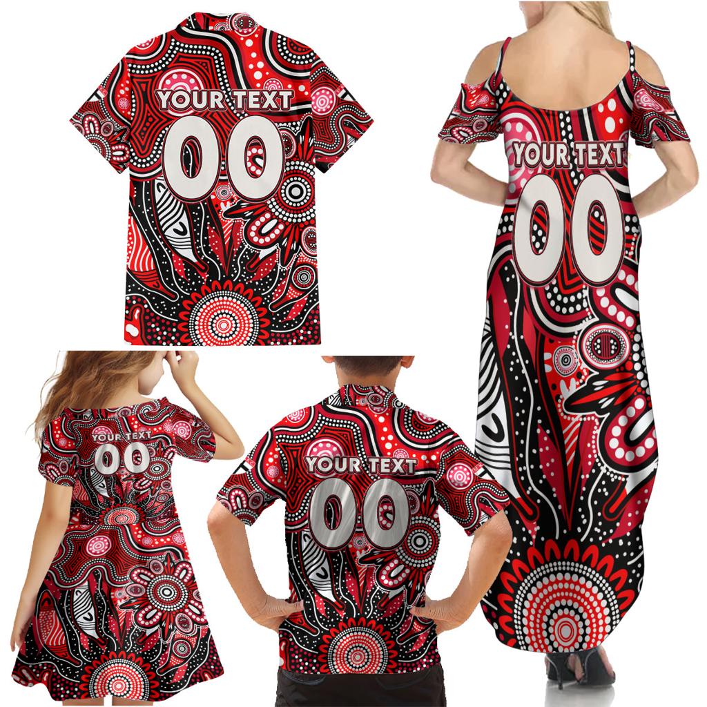 Personalised Saints NAIDOC Week 2024 Family Matching Summer Maxi Dress and Hawaiian Shirt Aussie Aboriginal Art