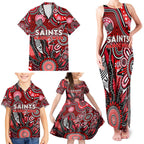 Personalised Saints NAIDOC Week 2024 Family Matching Tank Maxi Dress and Hawaiian Shirt Aussie Aboriginal Art