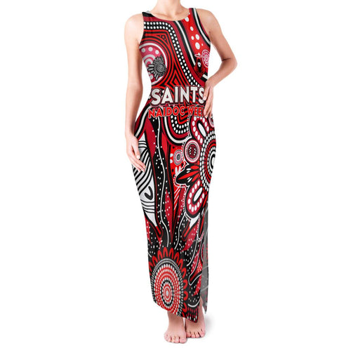Personalised Saints NAIDOC Week 2024 Family Matching Tank Maxi Dress and Hawaiian Shirt Aussie Aboriginal Art
