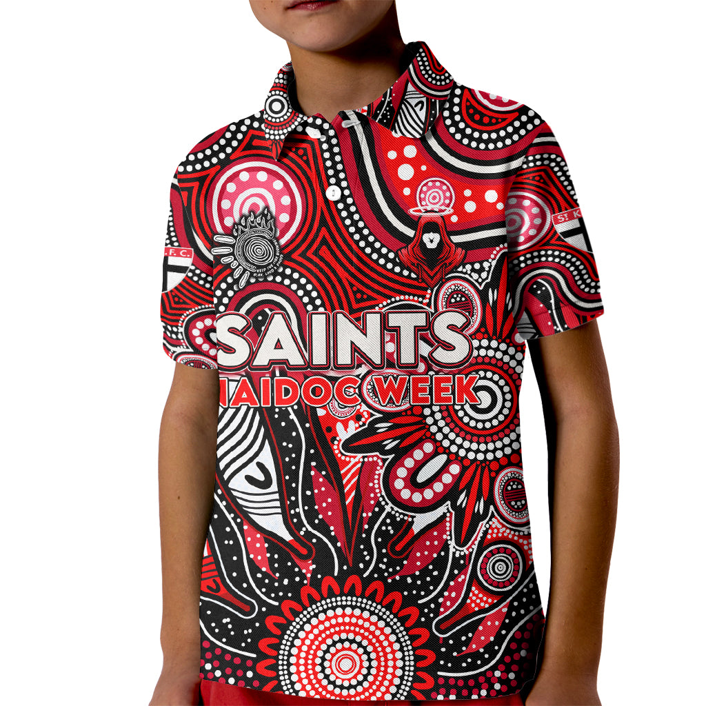 Personalised Saints NAIDOC Week 2024 Kid Polo Shirt Aussie Aboriginal Art