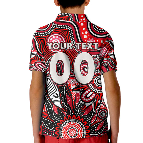 Personalised Saints NAIDOC Week 2024 Kid Polo Shirt Aussie Aboriginal Art