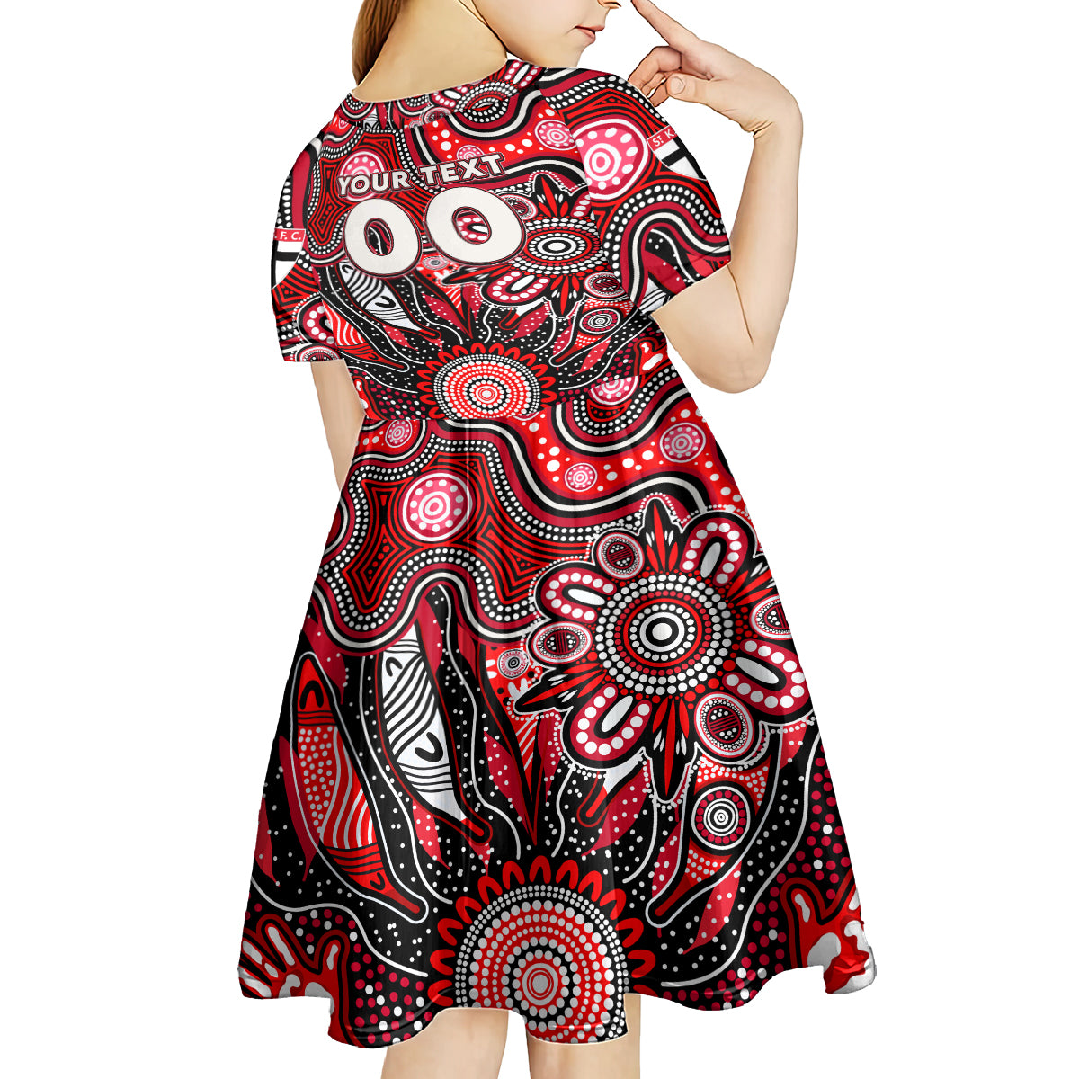 Personalised Saints NAIDOC Week 2024 Kid Short Sleeve Dress Aussie Aboriginal Art