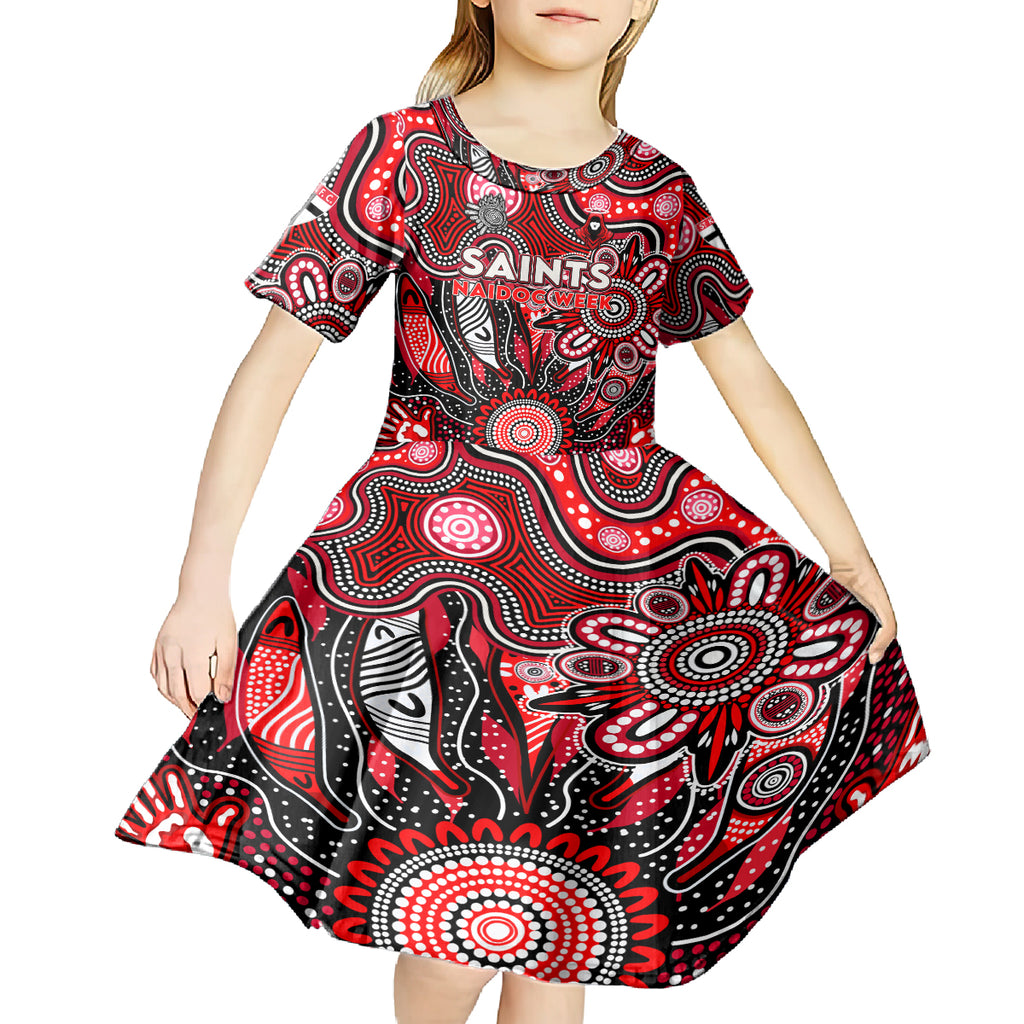 Personalised Saints NAIDOC Week 2024 Kid Short Sleeve Dress Aussie Aboriginal Art