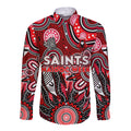Personalised Saints NAIDOC Week 2024 Long Sleeve Button Shirt Aussie Aboriginal Art