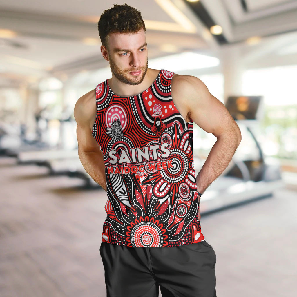 Personalised Saints NAIDOC Week 2024 Men Tank Top Aussie Aboriginal Art