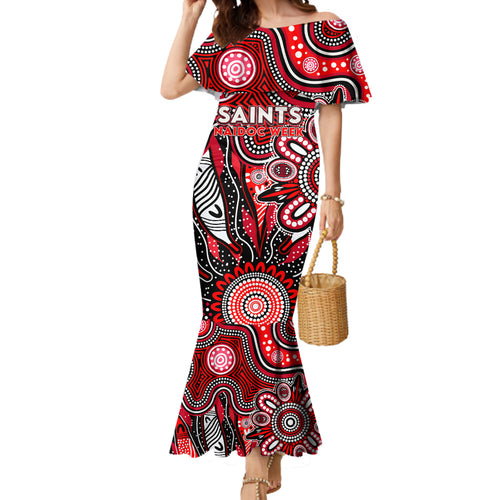 Personalised Saints NAIDOC Week 2024 Mermaid Dress Aussie Aboriginal Art