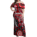 Personalised Saints NAIDOC Week 2024 Off Shoulder Maxi Dress Aussie Aboriginal Art