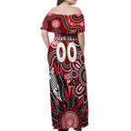 Personalised Saints NAIDOC Week 2024 Off Shoulder Maxi Dress Aussie Aboriginal Art