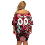 Personalised Saints NAIDOC Week 2024 Off Shoulder Short Dress Aussie Aboriginal Art