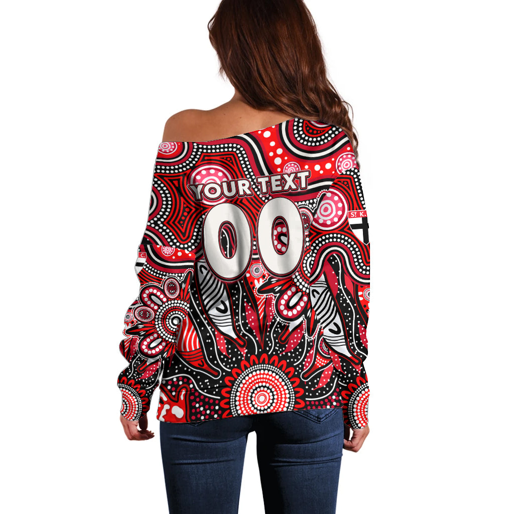 Personalised Saints NAIDOC Week 2024 Off Shoulder Sweater Aussie Aboriginal Art