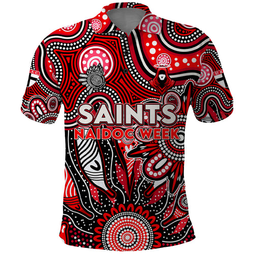 Personalised Saints NAIDOC Week 2024 Polo Shirt Aussie Aboriginal Art